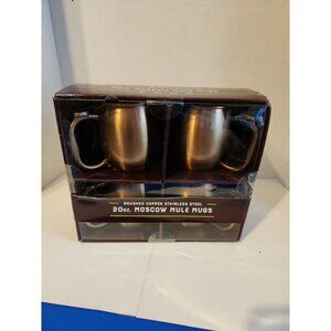 Moscow Mule Mugs - 4 Count Brushed Copper Stainless Steel 20 oz New